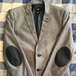 H&M Men's Blazer Padded Elbows Size 38R Color Gray